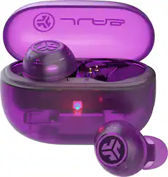JLab - GO Pop ANC True Wireless Bluetooth Earbuds with Active Noise Cancelling, 24+ Hour Battery & Custom EQ - Transparent Purple
