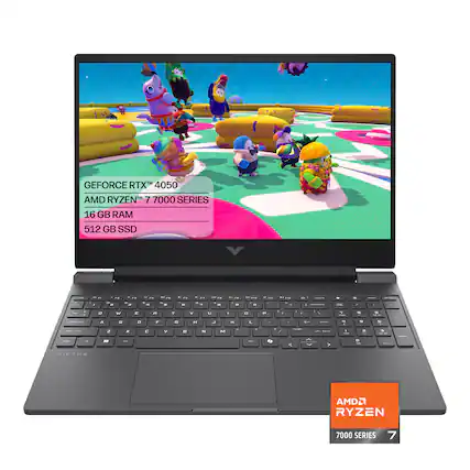 HP - Victus 15.6" 144Hz Full HD Gaming Laptop - AMD Ryzen 7 7445HS (2023) - 16GB Memory - NVIDIA GeForce RTX 4050 - 512GB SSD - Mica Silver